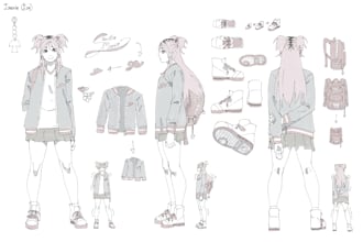 design your character with a character sheet