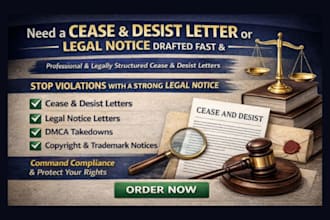 draft legal demand, cease and desist, legal notice, copyright takedown letter