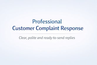 professional customer complaint response for businesses