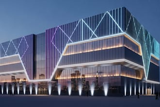 do facade lighting design by using dialux evo, 3ds max