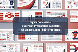 create custom powerpoint presentation template, canva slides,powerpoint redesign