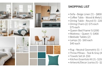 design your airbnb interior mood board and shopping list