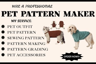 do pet clothing and accessories pattern making, grading, and tech packs