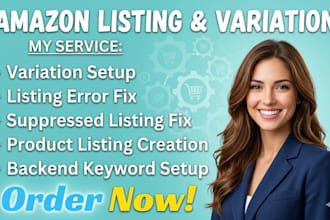create amazon fba product listing and variation or fix error