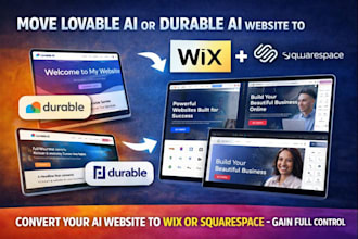move lovable ai website durable ai website to wix or squarespace website