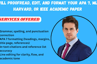 proofread, fix apa 7 citations, references, format your thesis or dissertation