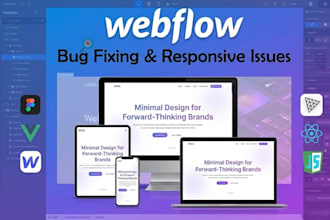 fix webflow responsive issues layout bugs or alignment errors in 24 hours