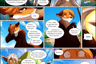 draw a furry comic pages, nsfw comic page, furry art character, manga comic, sfw