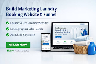 build marketing laundry booking website dry cleaning landing page ads funnel