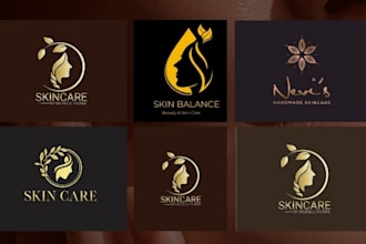 design feminine skin care label beauty cosmetic spa business skin care logo