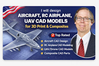 design aircraft, rc airplane, and uav cad models for 3d print composites