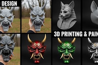 design 3d print paints and ship 3d custom mask and element 3d printable mask