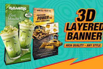 design modern 3d layered signage and banner