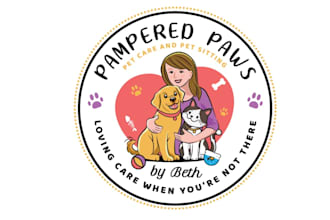 design cute pet animal pet shop dog cat logo