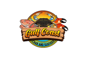 create graceful and fantastic seafood logo design