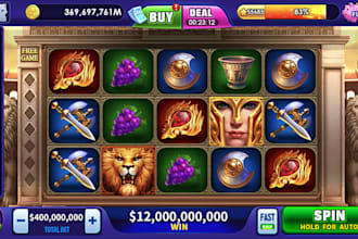 design stunning slots game UI graphics and high end slot UI animation