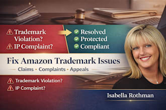 handle amazon trademark registration, violations, complaints, claims, ip appeal