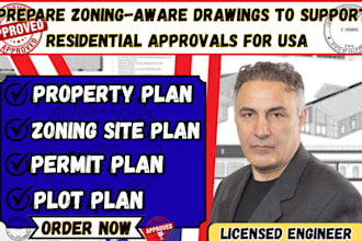 prepare zoning aware drawings to support residential approvals for USA