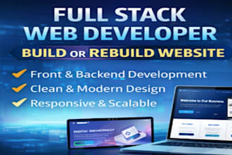 build or rebuild website development full stack developer create custom website