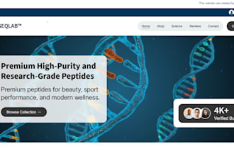 design peptide website peptide store research peptide supplement website peptide