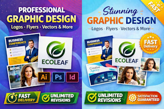 create stunning graphics, vectors, flyers, editing, and designs