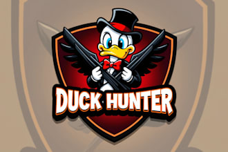 design high quality duck hunter logo text with any file