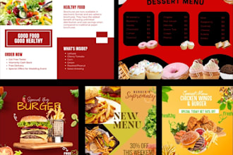 design a modern menu and a custom restaurant logo for your business