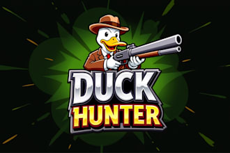 make a high quality duck hunter logo in 12 hours