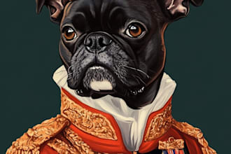 paint a custom pet portrait in watercolour and ink