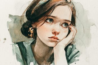 create watercolor portrait art, watercolor