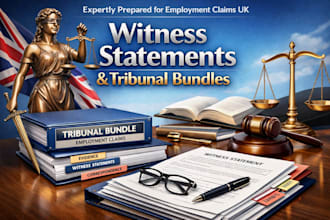 expertly prepare witness statements and tribunal bundle for employment claims UK