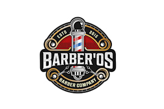 create a clean barber shop logo