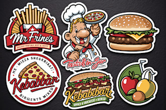 do restaurant, fastfood, BBQ, food truck and 3d food logo design