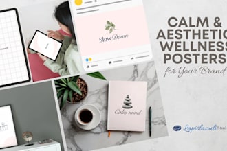 design calm and aesthetic wellness posters for your brand