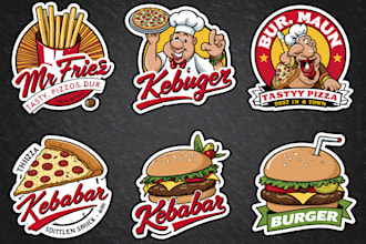 do restaurant, fastfood, BBQ, food truck and 3d food logo design