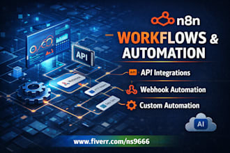 build n8n workflows and automation with API integrations and webhooks