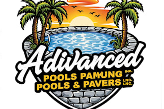 custom swimming pool logo design for pool businesses
