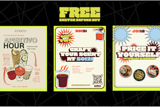 design vintage style poster for cafe, bar, food, and events