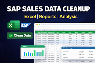 clean, organize and analyze your raw sales data in excel or sap reports