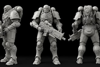 scuipt 3d miniatures warhammer dnd tabletop figurines 3d model for 3d printing