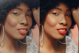 high end photoshop retouching with natural skin