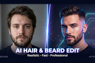 change beard or hair color, hairstyle on your photo