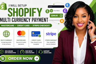 setup shopify multi currency payment, mastercard, credit card, stripe checkout