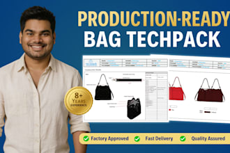 create professional bag tech packs for production