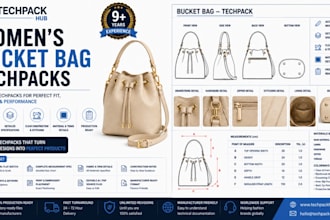 create professional bag tech packs for production