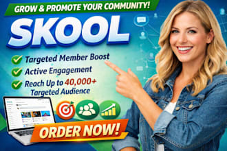 do skool community promotion, growth and skool community management