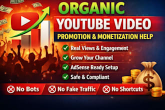 do organic youtube video promotion and monetization