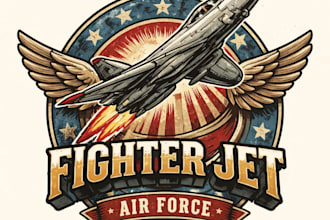 design high quality fighter jet mascot logo with t shirt design