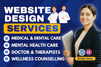 design medical, mental, health care, wellness, counseling, home care website