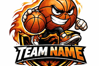 design high quality basketball mascot logo with t shirt design